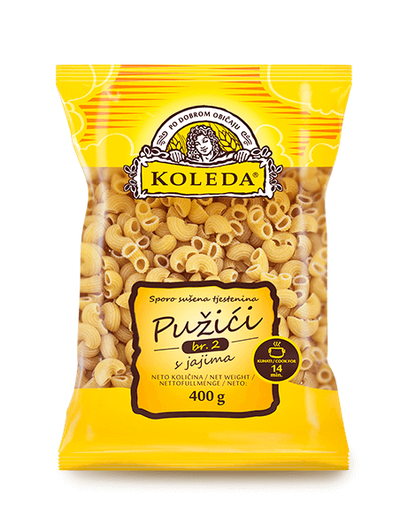 Pužićis jajima, pakirnje od 400g Koleda tjestenina
