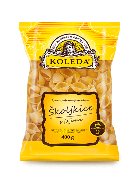 Pakiranje tjestenine školjkice s jajima - Koleda